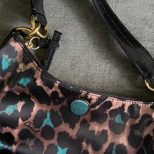 LIKE NEW Coach Ocelot Sateen purse - Teal